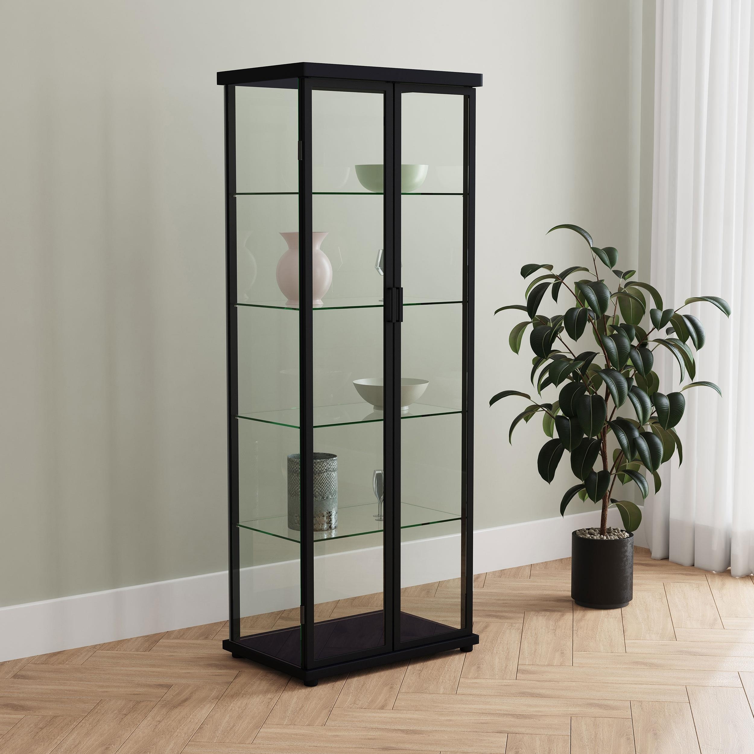 Aero 4-shelf Display Curio Cabinet with LED Lighting