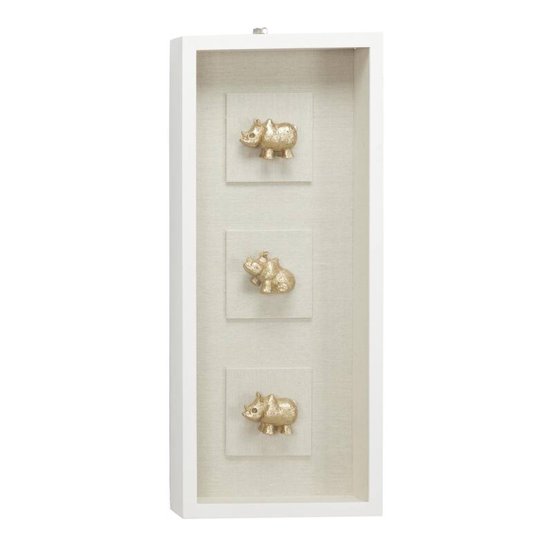Rhino Shadow Box - Gold - Roche River Decor - Gold