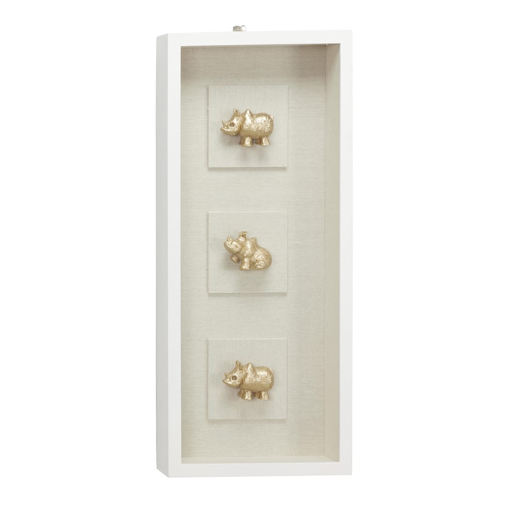 Rhino Shadow Box - Gold - Roche River Decor