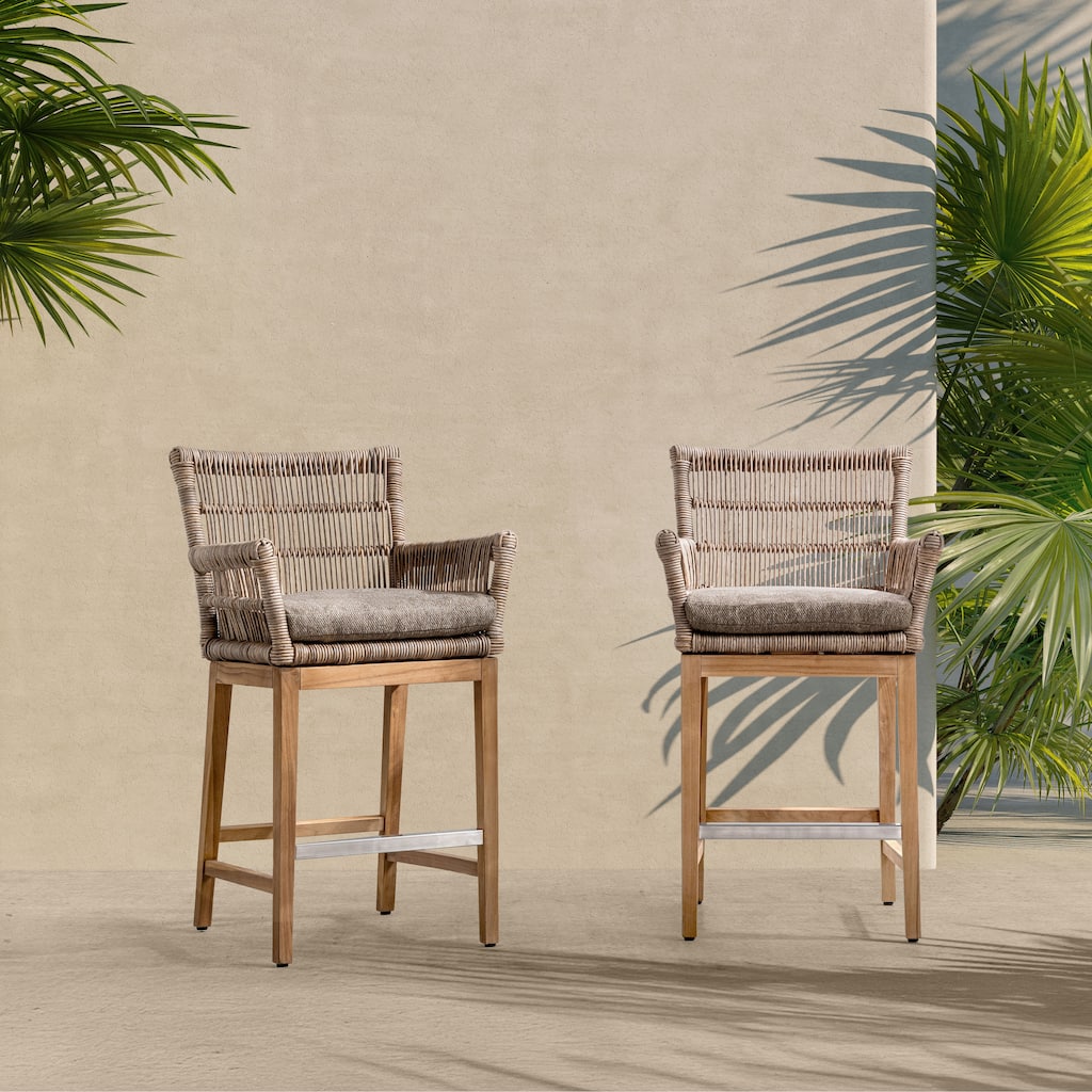 Classic Home Valerie Outdoor Teak Wood Counter Chair