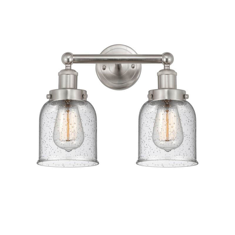 Innovations Lighting 616-2W-10-16 Bell Vanity Bell 2 Light 16" Wide - Brushed Satin Nickel / Seedy