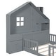 preview thumbnail 36 of 34, House Platform Bed with Window and Bedside Drawers, Shelves and A Set of Sockets and Usb Port