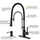 preview thumbnail 27 of 87, WOWOW Single Handle Gooseneck Pull Down Sprayer Kitchen Faucet
