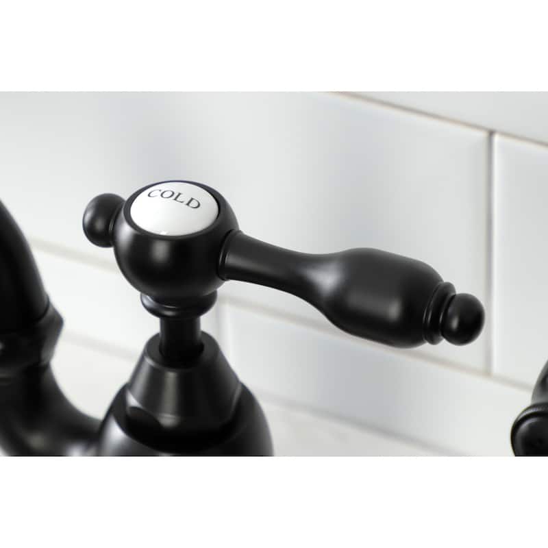 Kingston Brass Tudor Bridge Kitchen Faucet with Brass Sprayer