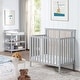 preview thumbnail 1 of 4, Modern Mini Crib with Rockport Gray Finish and Mattress Pad Grey