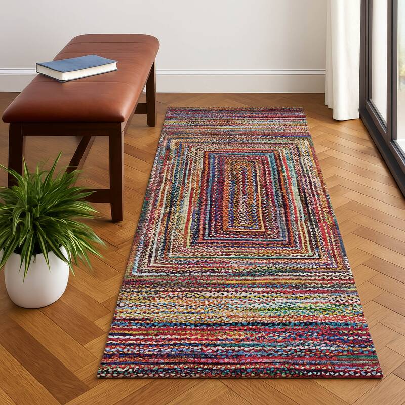 Premium Washable Super Soft Modern Dimensions Mayfield Rug - Paprika - 2'3" x 7'6"