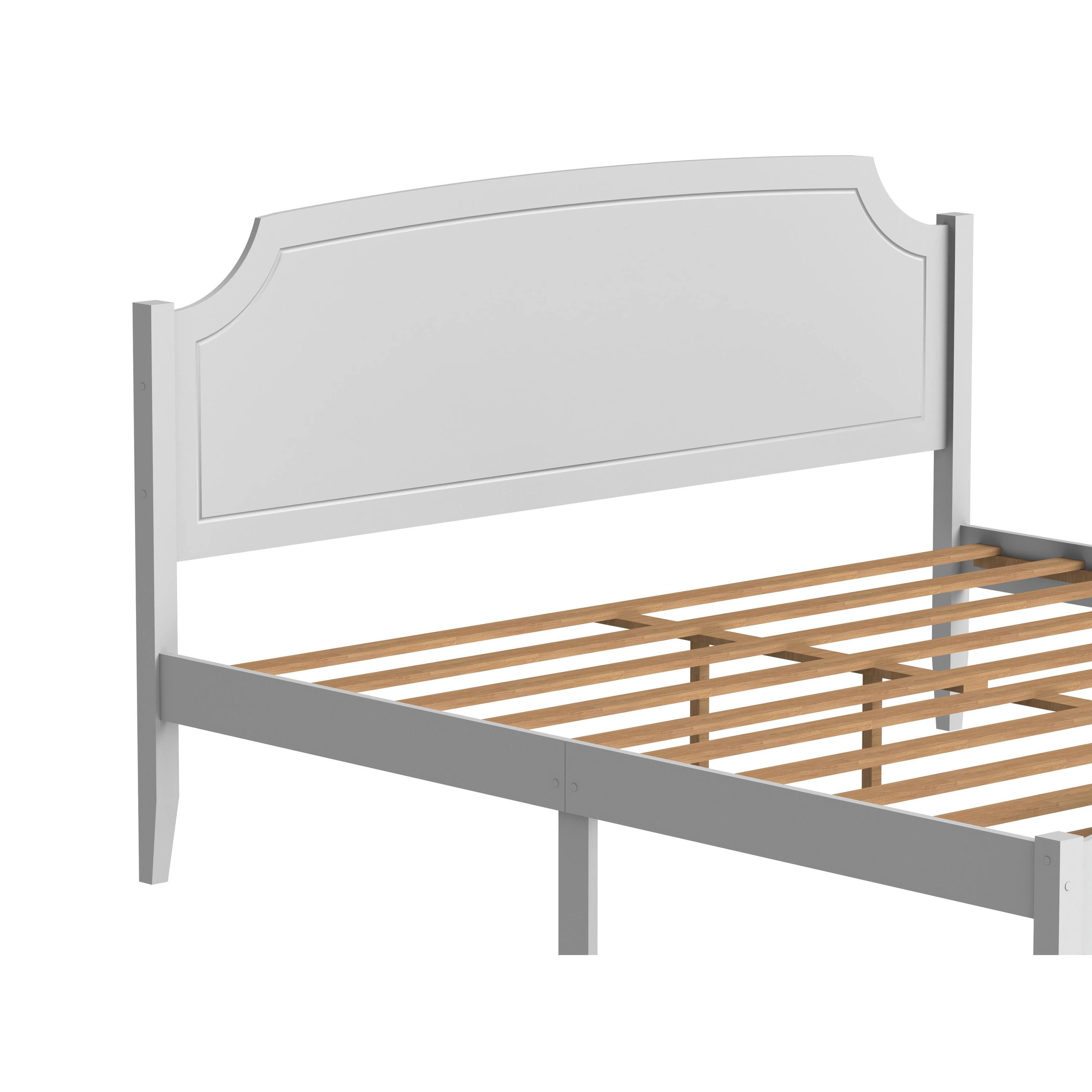 King Size White Contemporary Roman Style, Solid Wooden Bed Bed Bath
