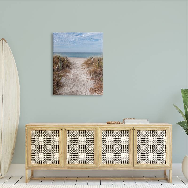 Stupell Sandy Ocean Boardwalk Summer Horizon Stretched Canvas Wall Art, Design by Mary Lou Photography