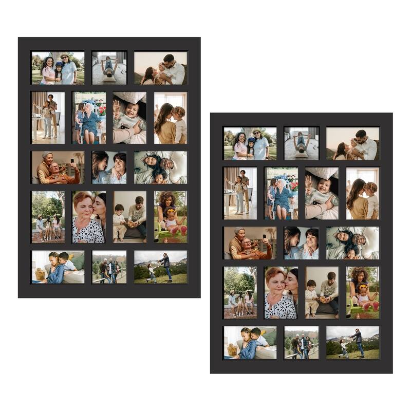 Rustic 17-Pack 4x6 Collage Frame 26.2x18.4 Inch Picture Frames Collage Wall Decor - Black 2