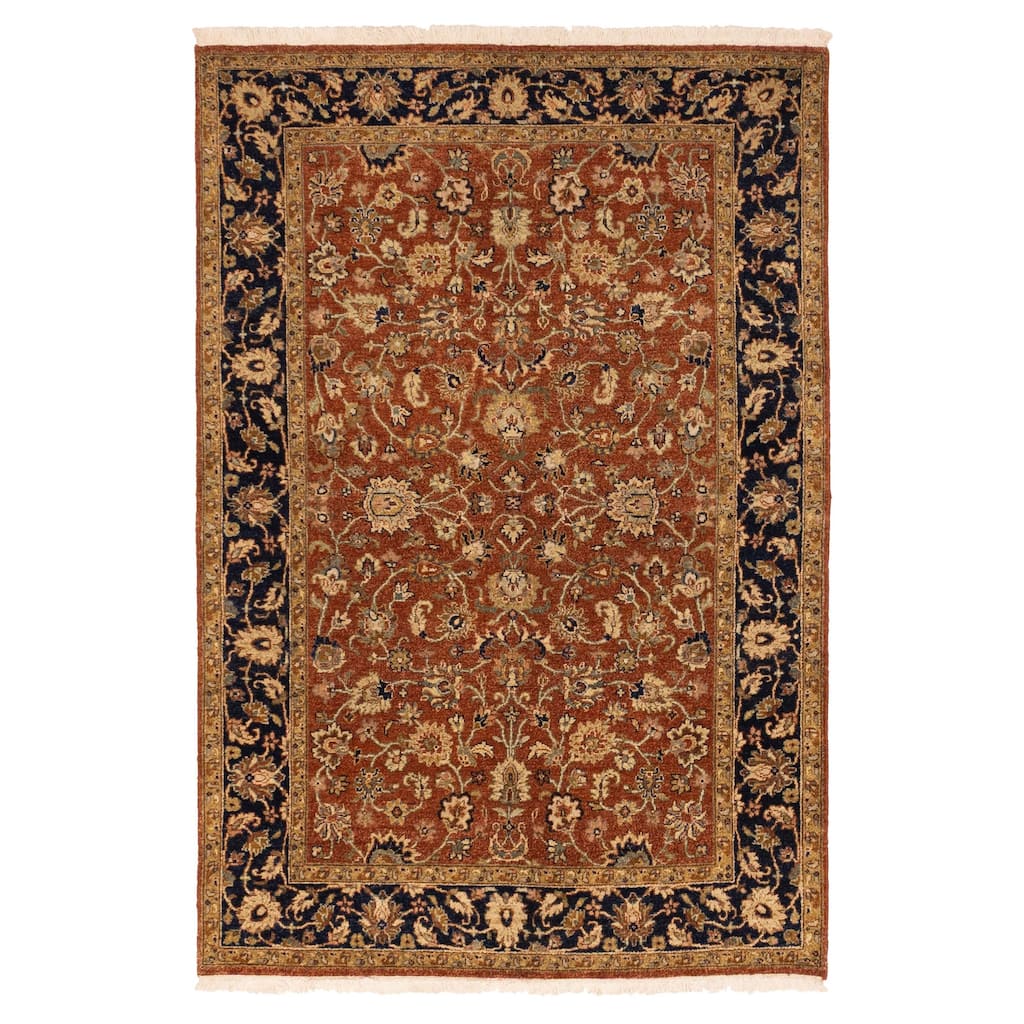 ECARPETGALLERY Hand-knotted Mirzapur Dark Copper Wool Rug - 4'0 x 6'0