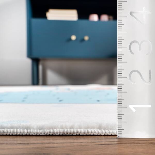 Nuloom Eowyn SpinClean Modern Rabbit Machine Washable Kids Area Rug