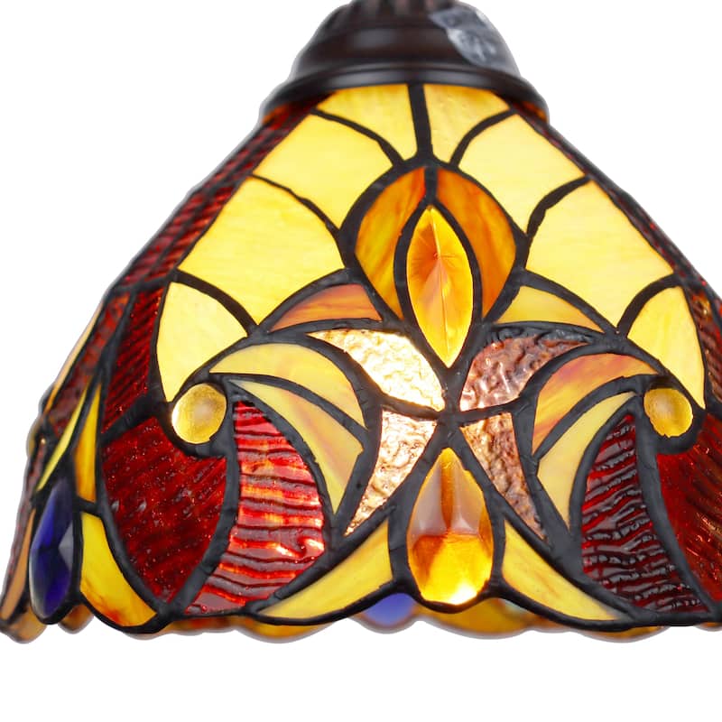 Tiffany-Style Victorian Design 1-light Dark Bronze Hanging Pendant