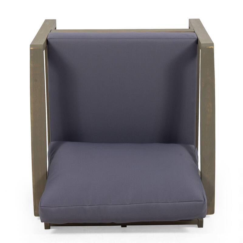 Samwell Acacia Wood Outdoor Club Chair with Cushion by Christopher Knight Home