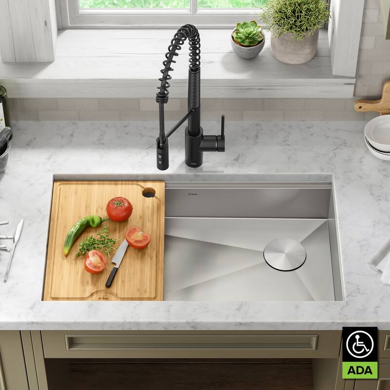 KRAUS Kore Workstation Undermount Stainless Steel Kitchen Sink