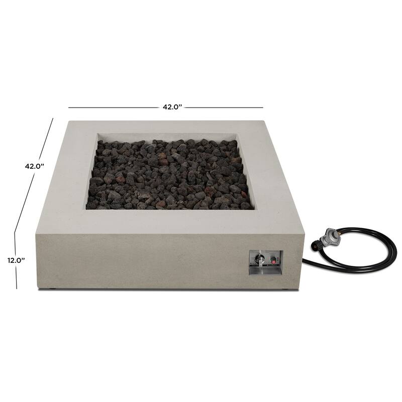 Emery 42.5" Square Propane Fire Table in Flint