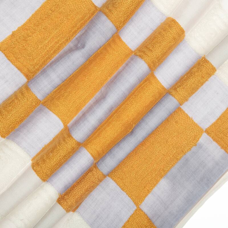 Handwoven Checkered Square Throw Pillow Cover - 20" - Yellow and Gray