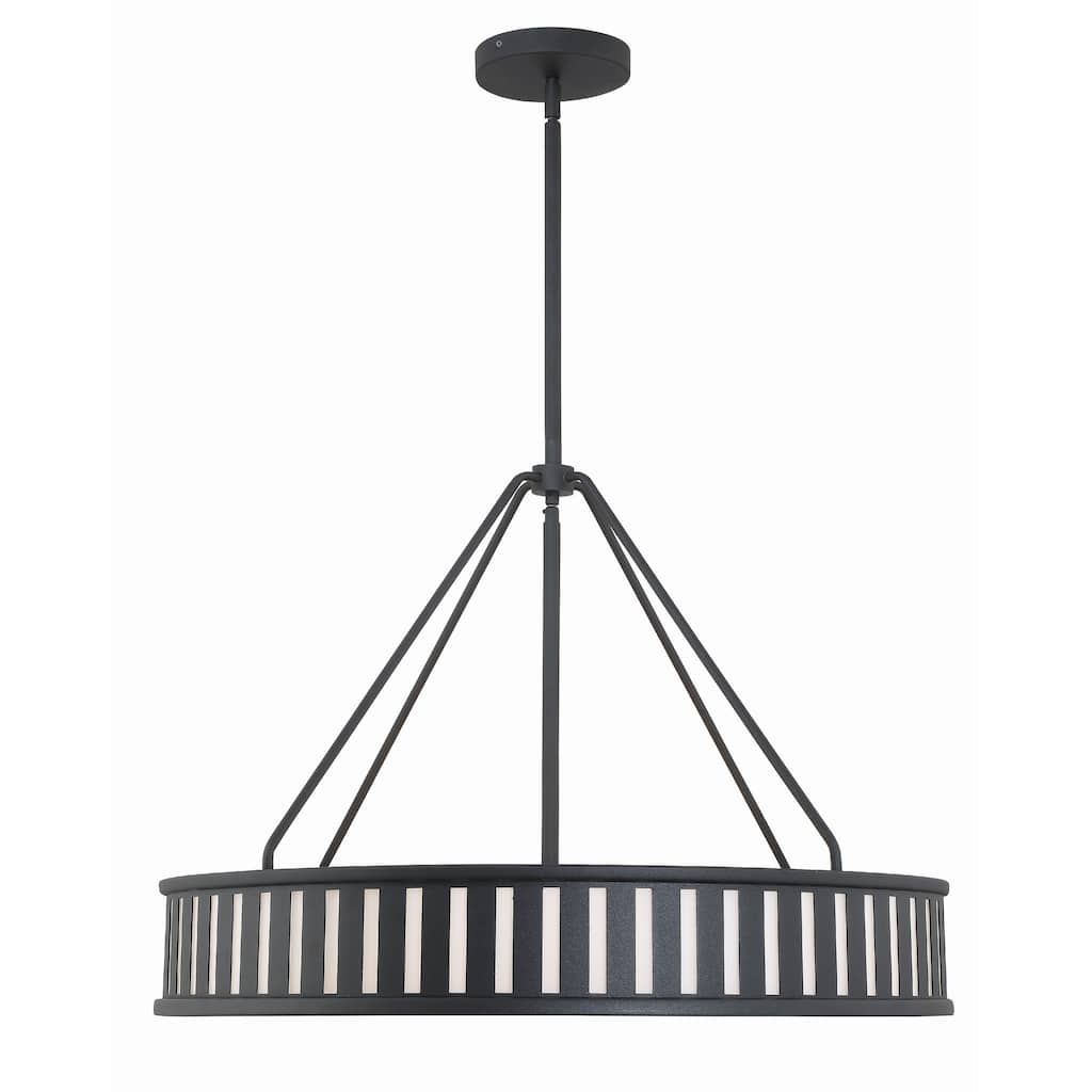 Kendal 6 Light Black Forged Pendant - 28"W x 20.5"H
