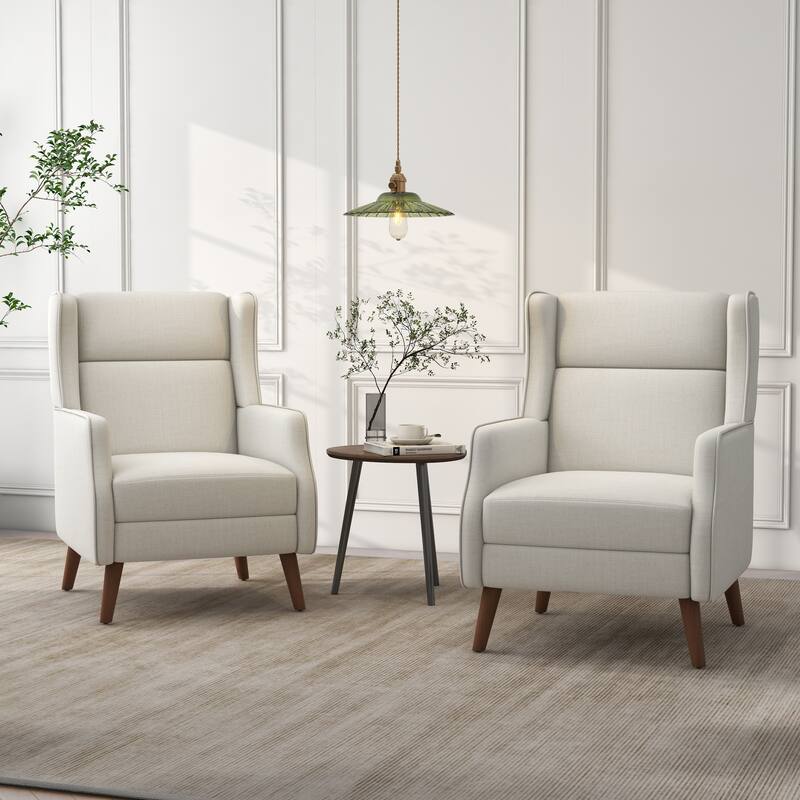 Set of 2 Upholstered Modern Accent Chair Living Room Armchairs