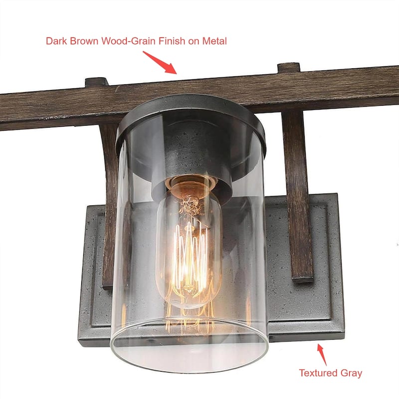 Fora Modern Farmhouse 3/4-Light Bathroom Vanity Lights Glass Wall Sconces