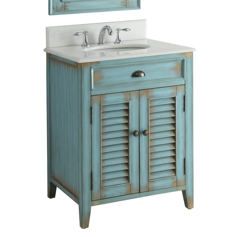 Benton Collection 26" Bayview Single Sink Bathroom Vanity With Mirror