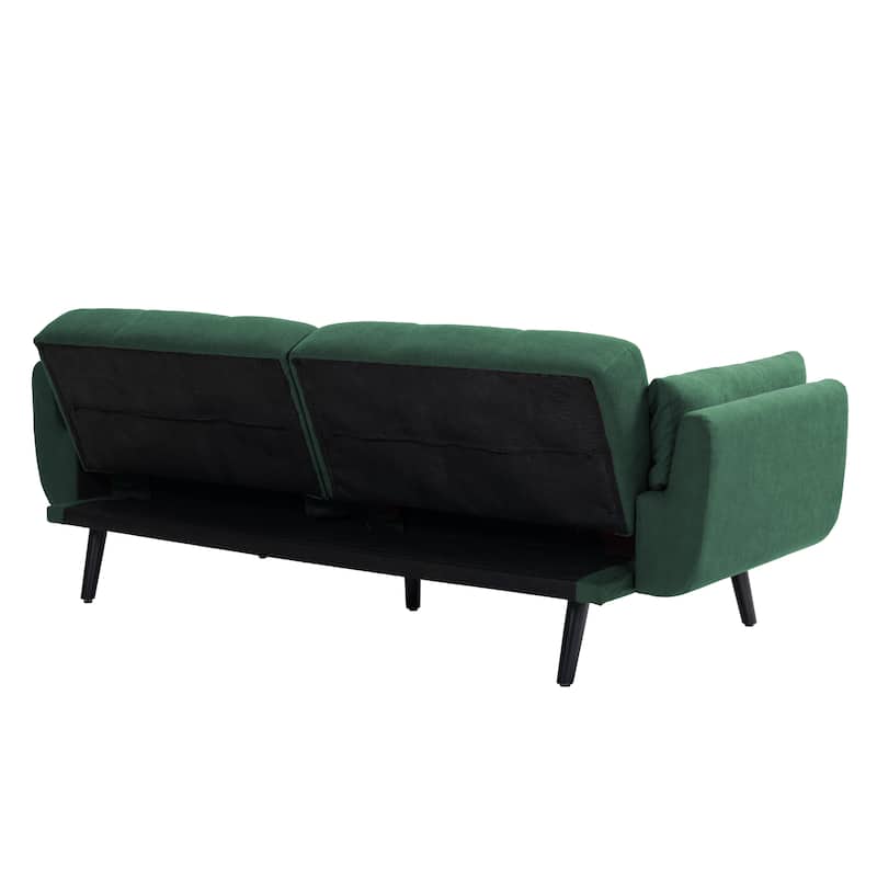 2Set Adjustable Backrest Convertible Futon Sleeper Couch