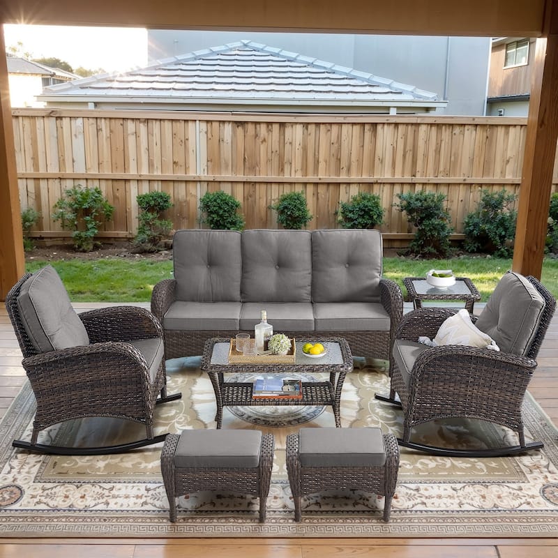 Gymojoy Outdoor Wicker Patio Furniture Sofa & Chair Set - Luxurious Comfort, Weather-Resistant