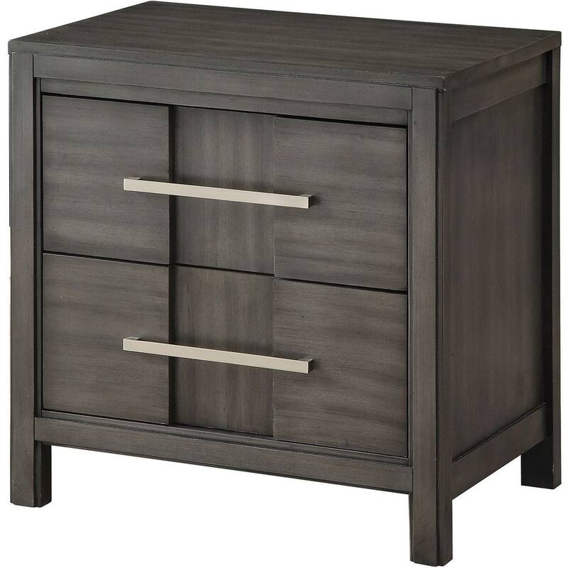 Transitional 1pc Nightstand Gray Color English Dovetail Drawer Construction Bedside Table Bedroom