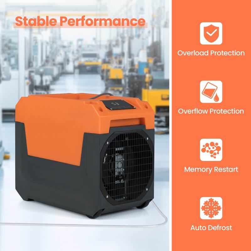 Costway 140 Pints Commercial Dehumidifier with Pump, Drain Hose for - See Details