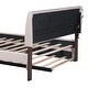preview thumbnail 14 of 32, Eye-catching Design Teddy Fleece Upholstered Platform Bed with Twin XL Trundle, LED Light, Queen Size