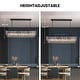 preview thumbnail 12 of 26, 47 in. Smoked Gray and Black Modern Contemporary Crystal Chandelier 2-Tier Linear Kitchen Island Pendant Light for Dining Room