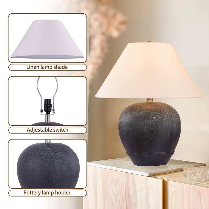 Global Accent Ceramic Table Lamp with Linen Shade