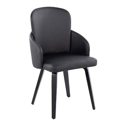 Silver Orchid Dahlia Dining Chair with Wood Legs (Set of 2)