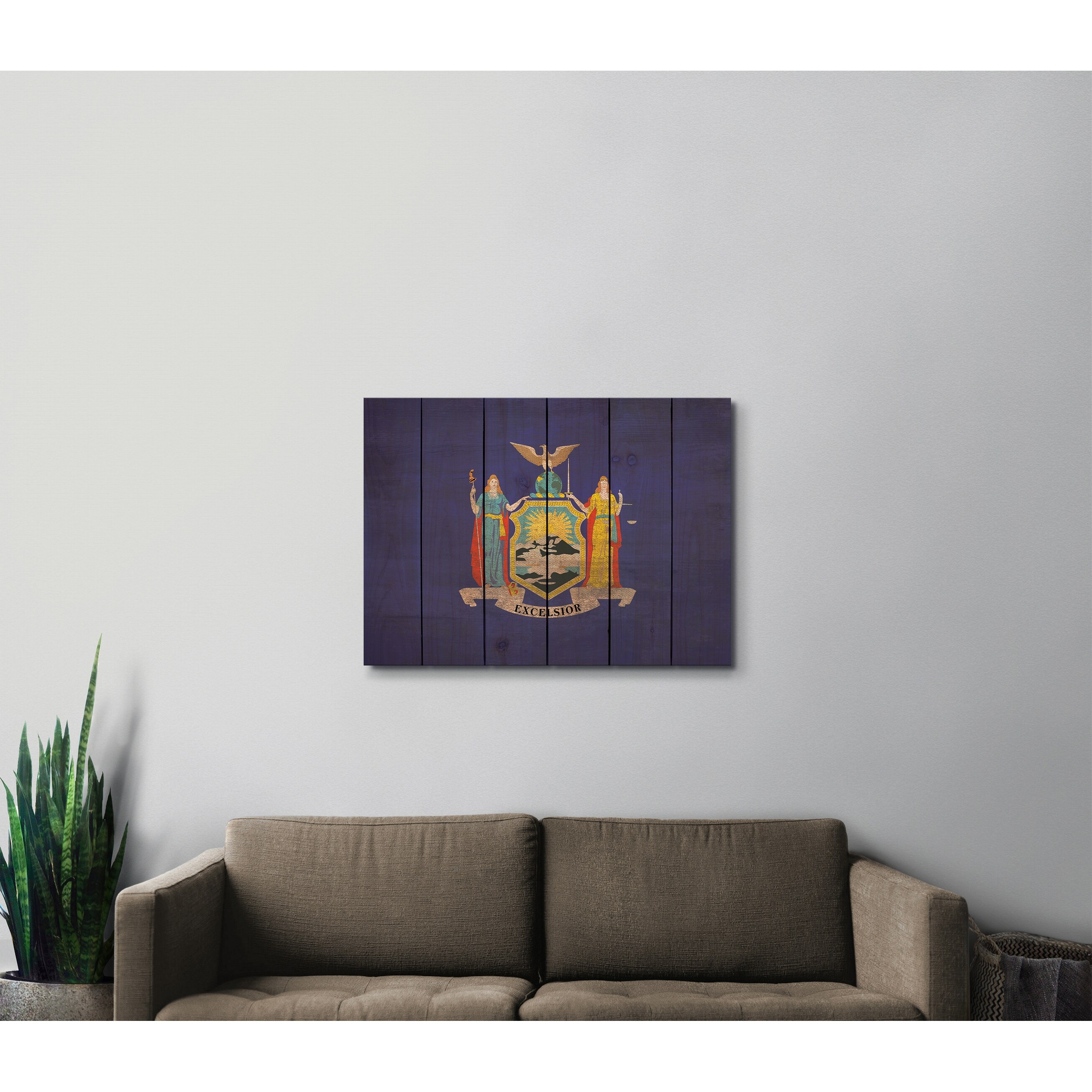 Shop New York State Flag On Wood Indoor And Outdoor Safe Wall