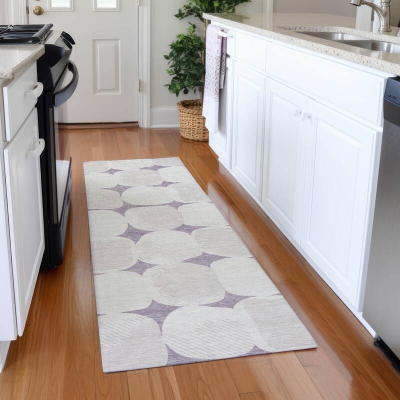 Premium Washable Super Soft Mid Century Modern Mayfield Rug - Lavender - 2'3" x 7'6"