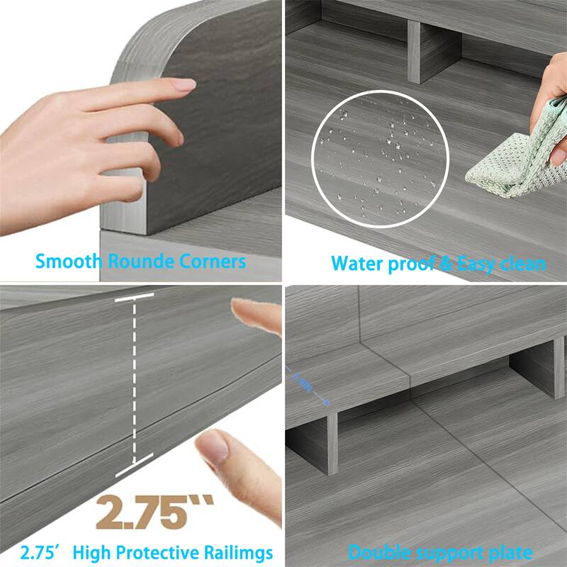 Wood Laundry Washer Shelf Countertop with Double Layer
