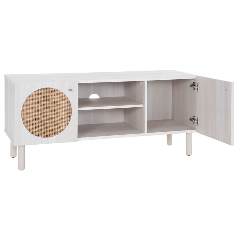 SAFAVIEH Kayleigh 2 Door 2-Shelf Media Stand - 47" W x 16" D x 21" H - 47Wx15Dx21H