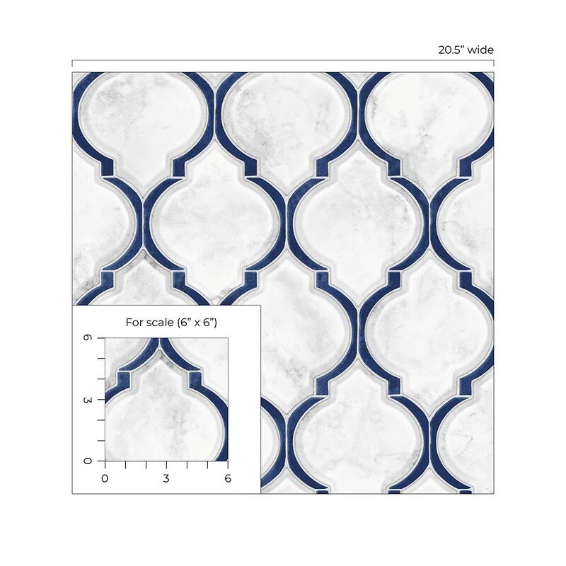 NextWall Marbled Ogee Peel and Stick Wallpaper