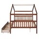 preview thumbnail 34 of 43, Full Size Wooden House Bed with Drawers