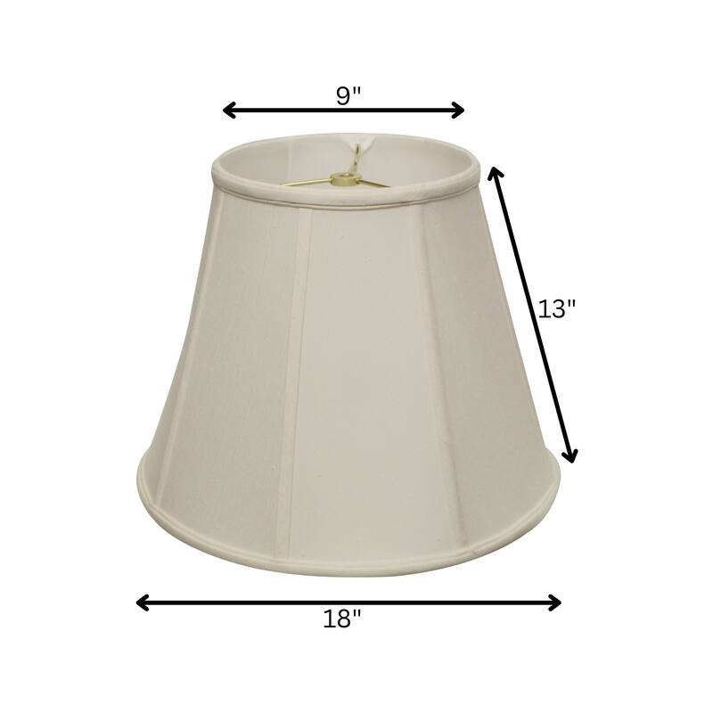 Deep Softback Lampshade with Washer Fitter, White Natural Fabric Lampshade for Table Lamps, 9" Top x 18" Bottom x 13" Height