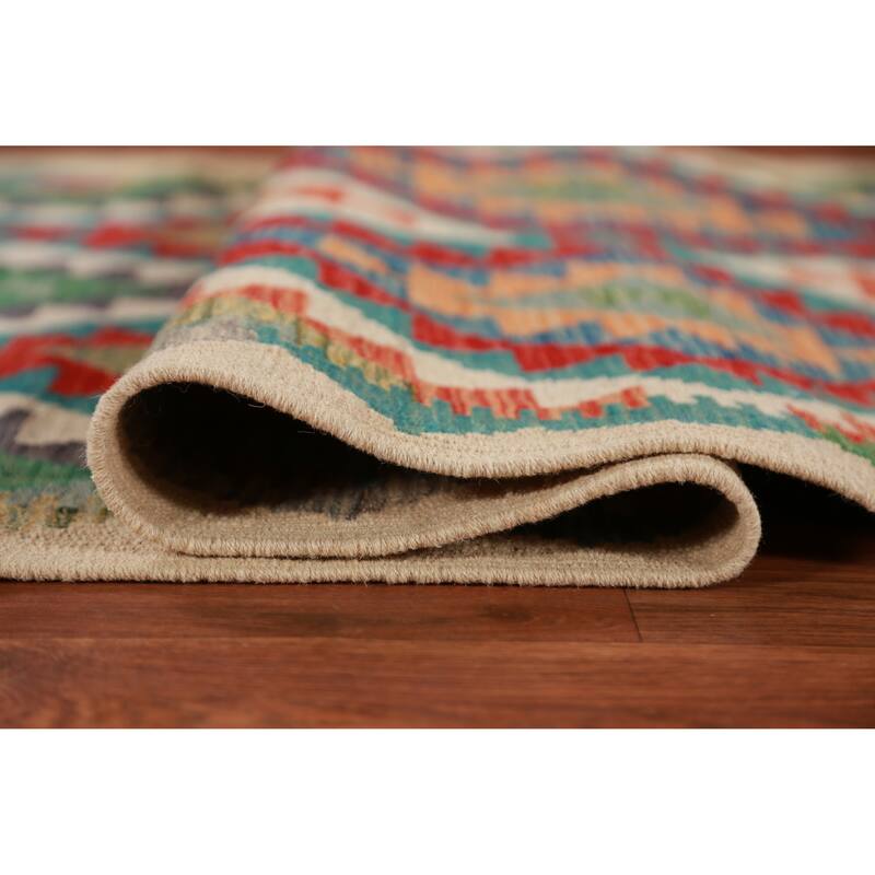 Kilim Runner Rug Flatweave Oriental Wool Carpet - 2'10" x 12'9"