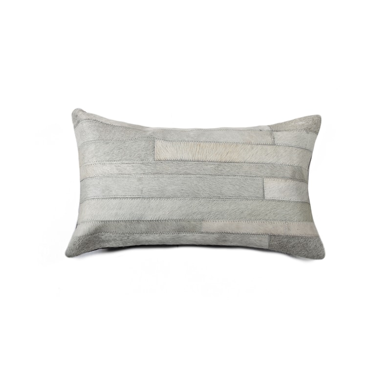 HomeRoots 12" X 20" X 5" Gray Pillow