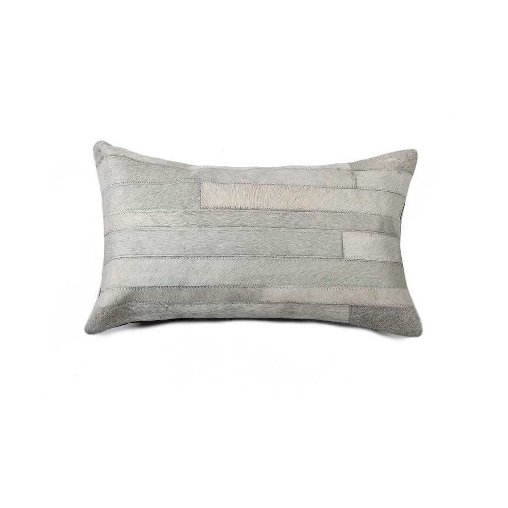 HomeRoots 12" X 20" X 5" Gray Pillow