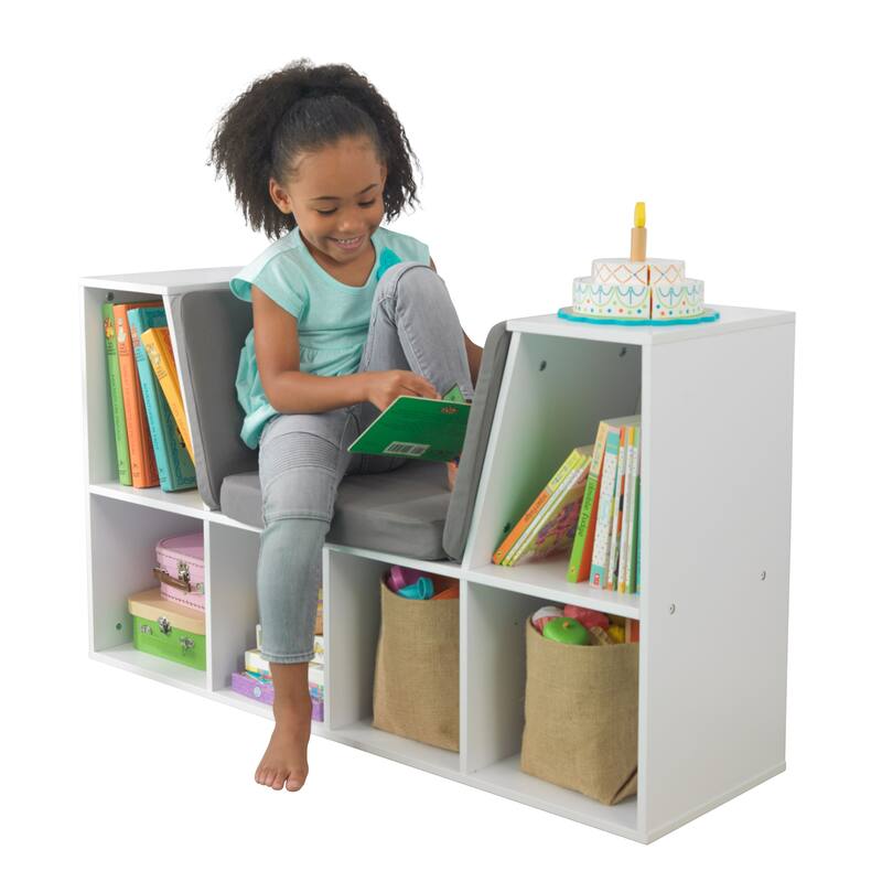 KidKraft White Bookcase with Reading Nook - N/A