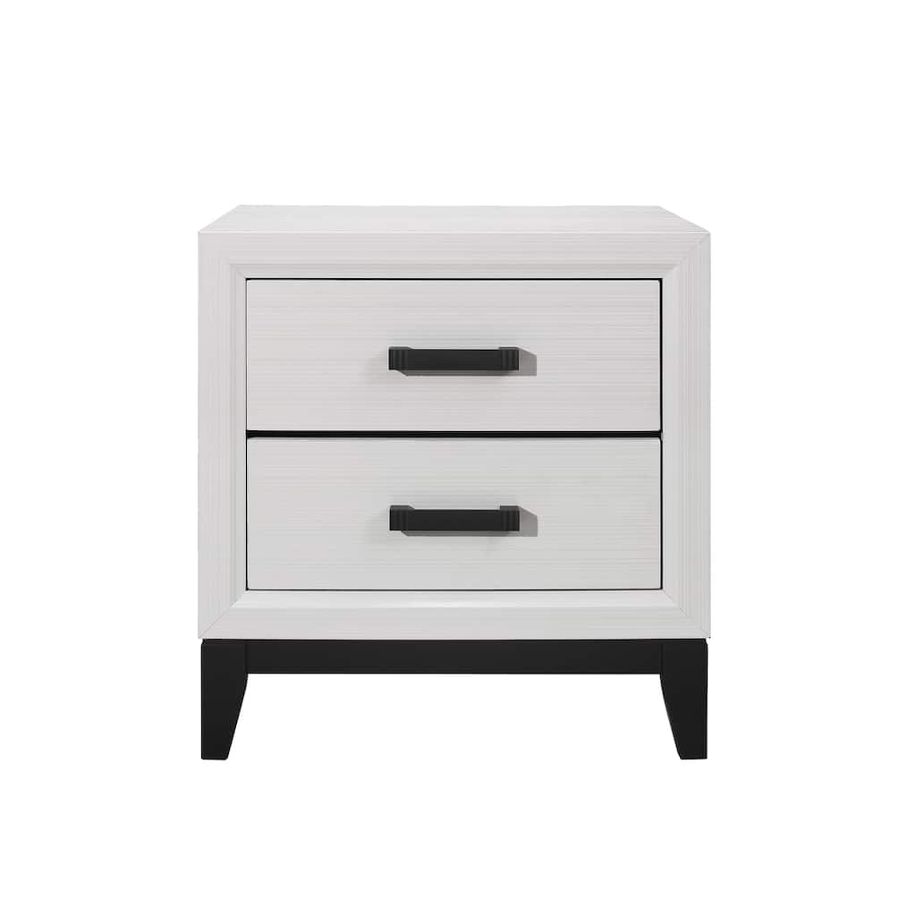 White Nightstand with 2 Drawers