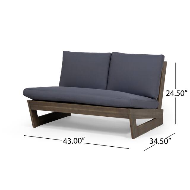 Sherwood Outdoor Acacia Wood Loveseat by Christopher Knight Home