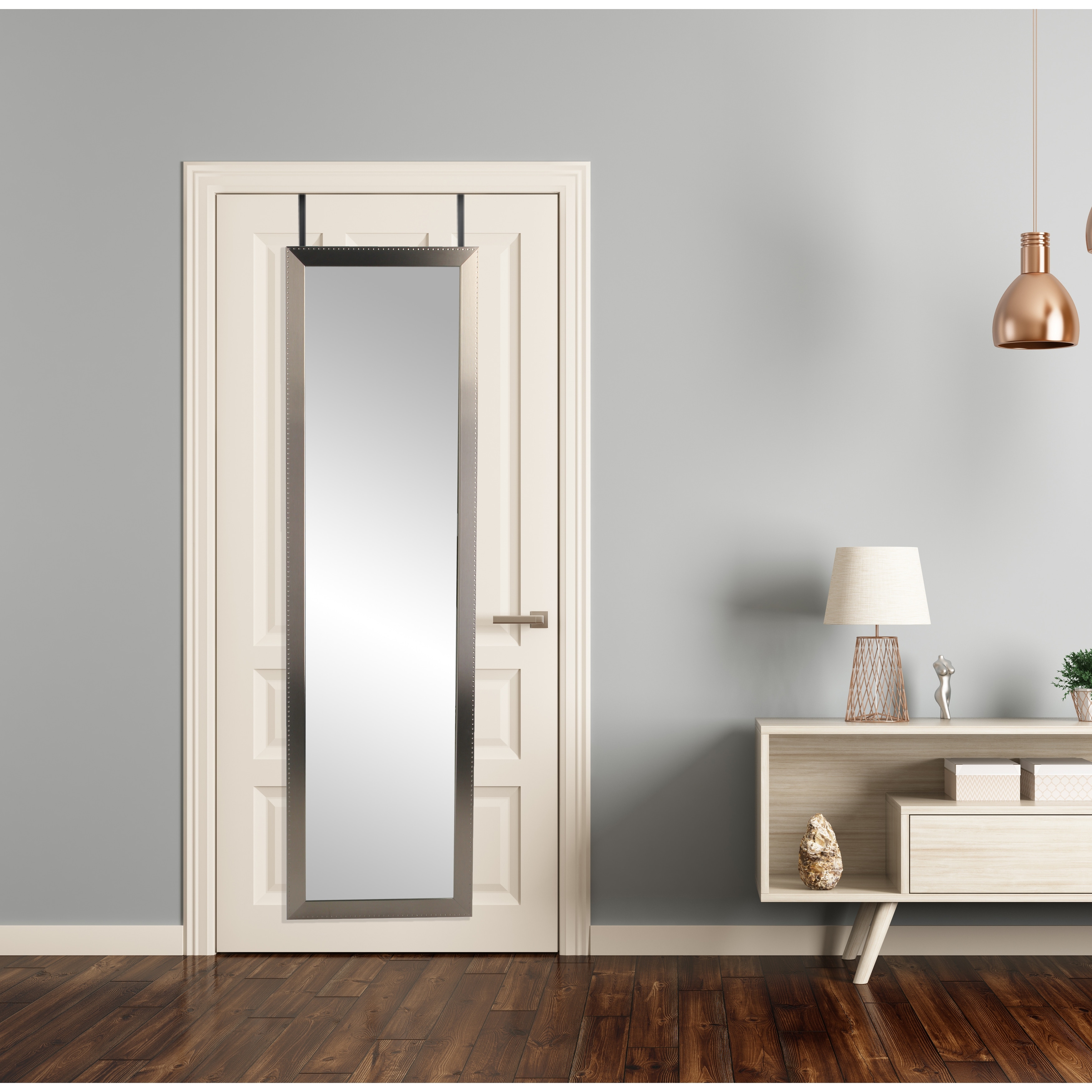 Over the door online mirror with lights