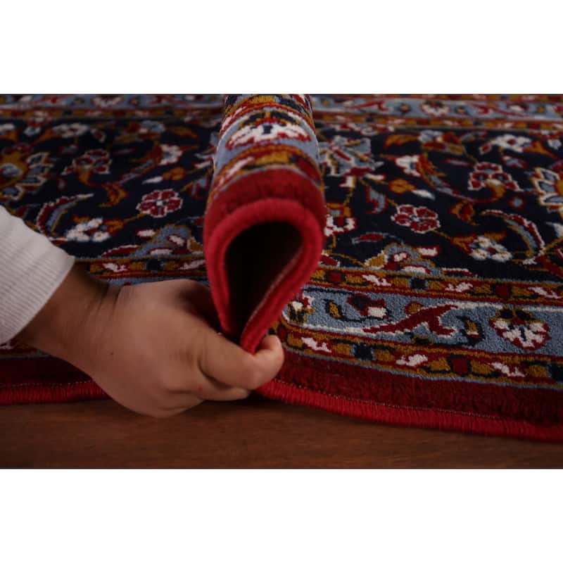 Red Kashan Turkish Area Rug Traditional Floral Machine Made Carpet - 9'9" x 12'4"