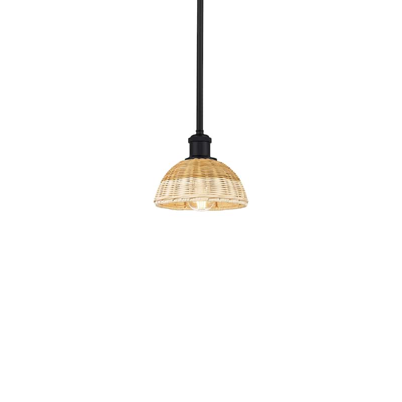 Innovations Lighting 516-1S-7-8 Bristol Natural II Pendant Bristol - Matte Black / Natural
