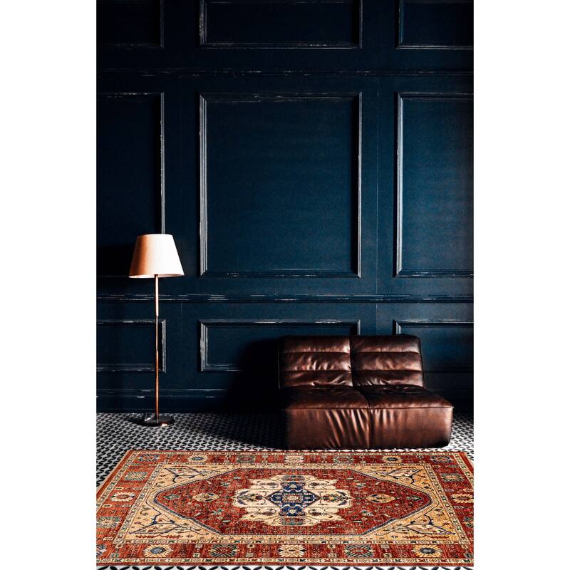 ECARPETGALLERY Hand-knotted Aryana Dark Copper Wool Rug - 7'10 x 9'10