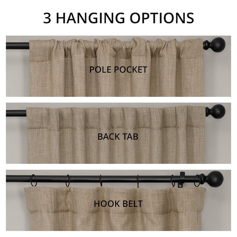 Exclusive Fabrics Faux Textured Faux Linen Room Darkening Curtains for Bedroom & Living Room Curtains (1 Panel)